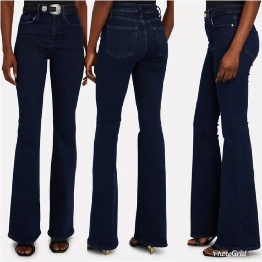FRAME Le One Flare High Rise Stretch 35" Length Jeans In Keller size 1(23-28)